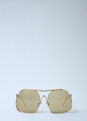 Miu Miu Geometric Aviator Sunglasses Gold lmu0262002