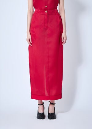 Khaite Lucian Silk Organza Maxi Skirt Red kha0260004