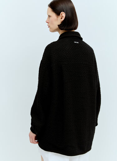 Miu Miu 와플-니트 재킷 블랙 miu0256079