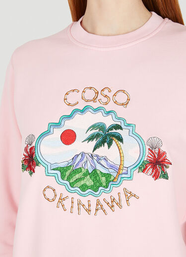 Casablanca Casa Okinawa Embroidered Sweatshirt Pink cbl0247013