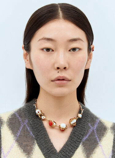 Marni 인케이싱 펄 브랜치 목걸이 골드 mni0257025
