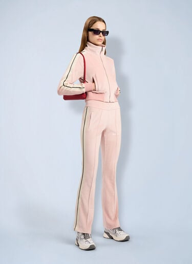 Palm Angels Logo Chenille Crop Track Jacket Pink pma0264234