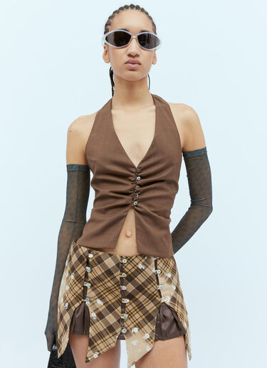AVAVAV Franziska Halter Neck Top Brown ava0254014