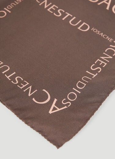 Acne Studios Logo Silk Scarf Brown acn0152054