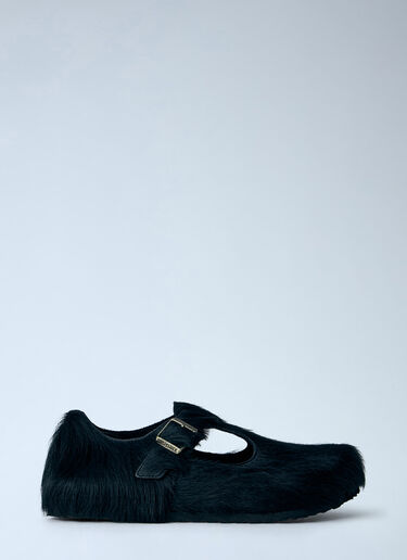 LN-CC® - Birkenstock 1774 x SFTM: Paris The Rebel Fur Slip Ons - Black Birkenstock 1774 x SFTM Paris The Rebel Fur Slip Ons Black brs0265006