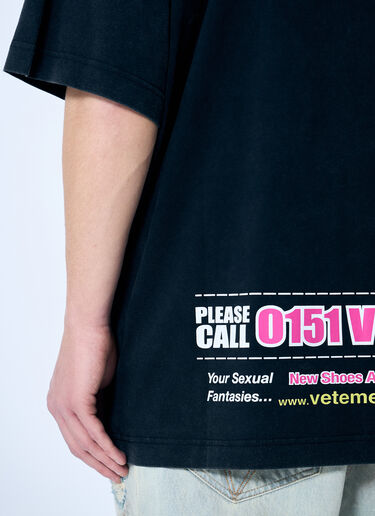Vetements Dominatrix Hotline 超大 T 恤 黑色 vet0160006