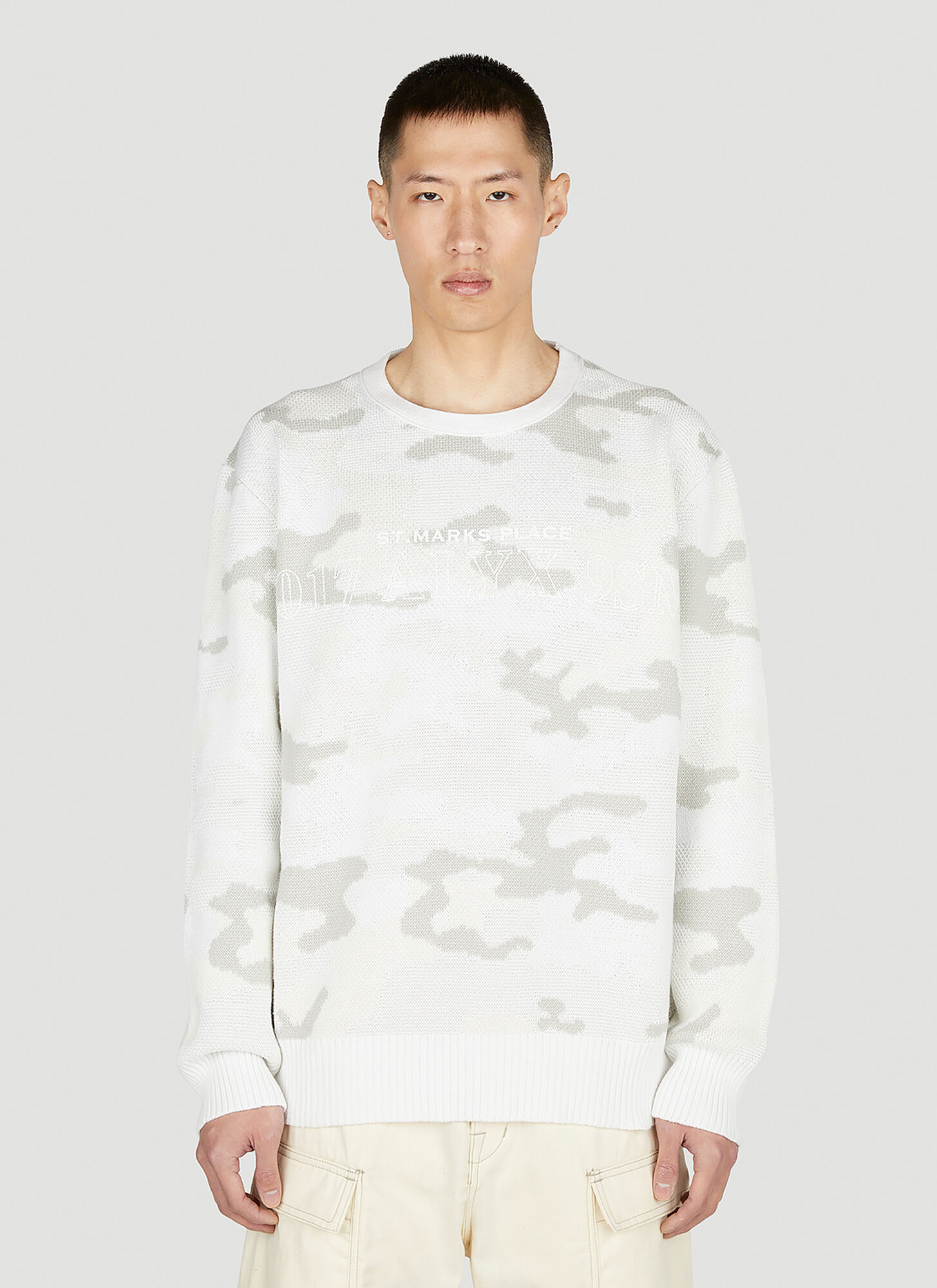 Alyx 1017  9sm Sweatshirt With Camouflage Pattern Jumper In Grey