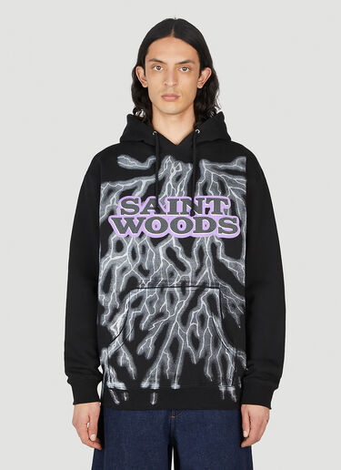 Saintwoods Lightning フード付きスウェットシャツ ブラック swo0151012