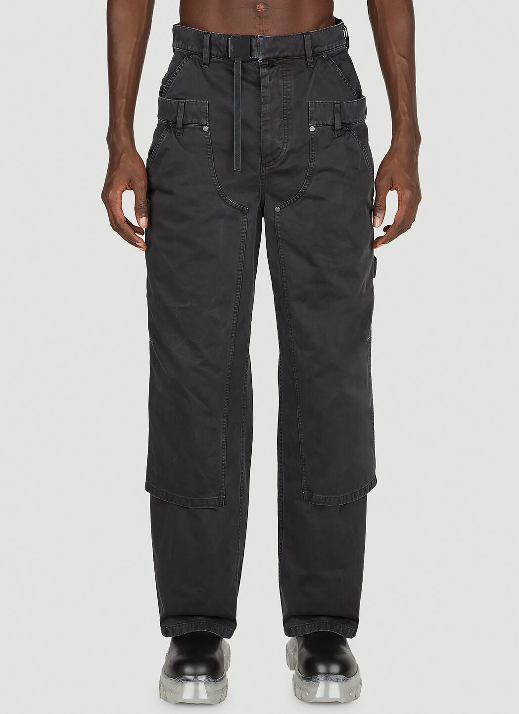 パンツ 032c DOUBLE SHIFT UTILITY TROUSER 032c Double Shift Utility Pants In Dark Grey | ModeSens