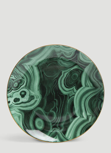 L'Objet Set-of-Four Malachite Dessert Plates Green wps0639519