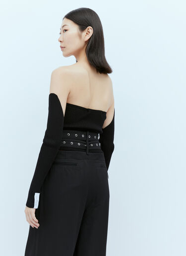 Rokh Rib Bustier With Detached Sleeves Black rok0254003
