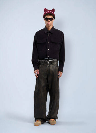 Classic Logo Corduroy Overshirt Palm Angels Classic Logo Corduroy Overshirt Grey pma0162058