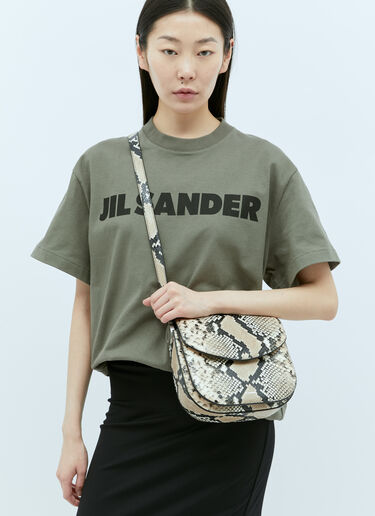 Jil Sander Medium Coin Shoulder Bag Beige jil0256012