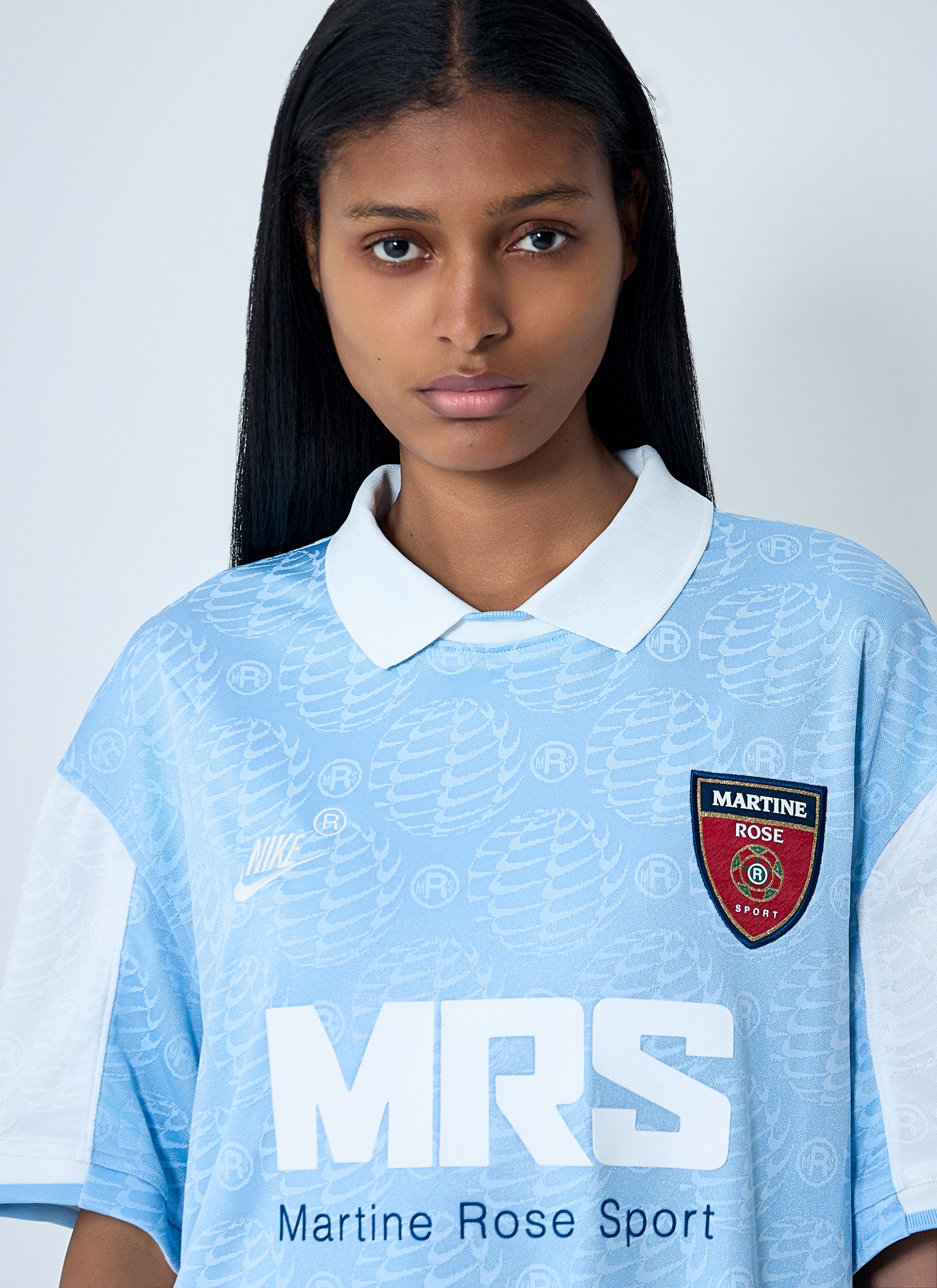 Nike x Martine Rose Women's' Logo Motif Polo Shirt in Blue | LN-CC®