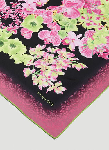 Versace Floral Print Silk Scarf Pink vrs0251065