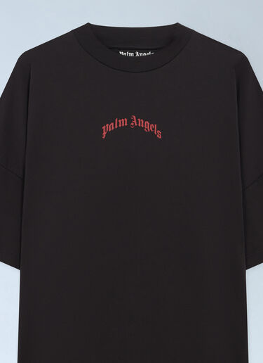 Curved Logo Over T-shirt Palm Angels Curved Logo Over T-shirt Black pma0162007