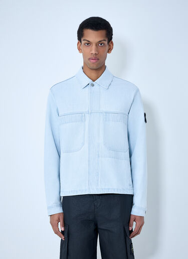 Stone Island Denim Biker Jacket Blue sto0164034