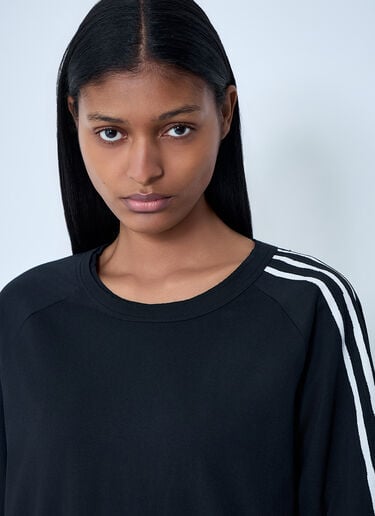 Y-3 Striped Shoulder Cotton T-Shirt Black yyy0364028