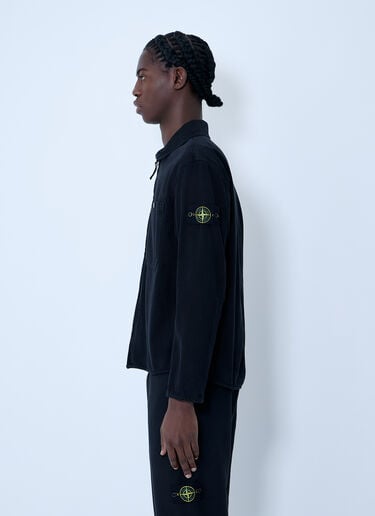 Stone Island Logo Patch Overshirt Black sto0164044