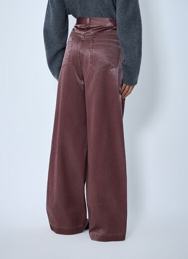 Issey Miyake Satin Wide-Leg Jeans Brown ism0263001