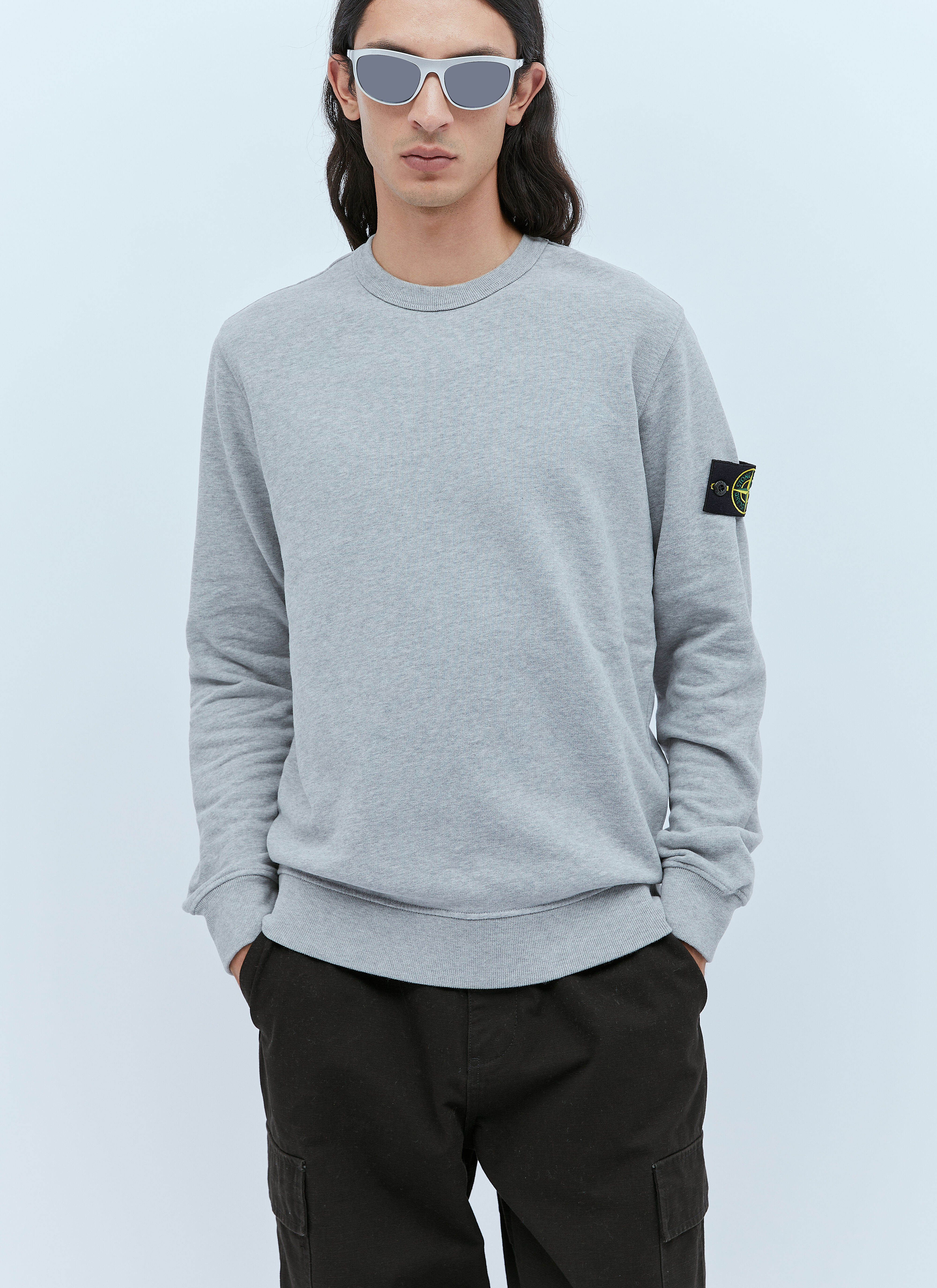 Stone Island Compass Patch Sweatshirt in Grey LN CC