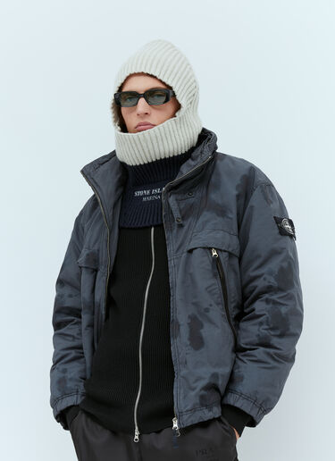 Stone Island Logo Print Wool Balaclava Cream sto0154085