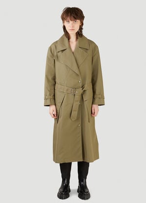 Burberry Oversized Trench Coat Green bur0245003