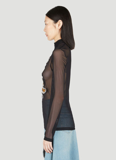 Y/Project Paris' Best Long-Sleeve Mesh Top Black ypr0254012
