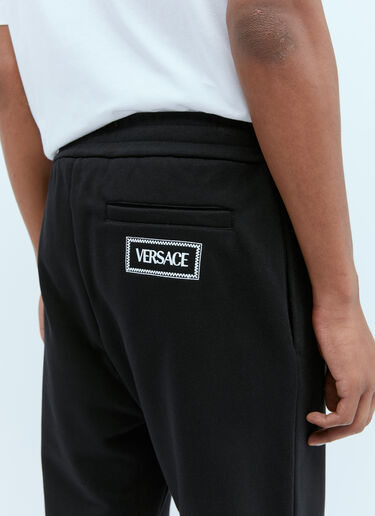 Versace Logo Embroidery Track Pants Black ver0154003