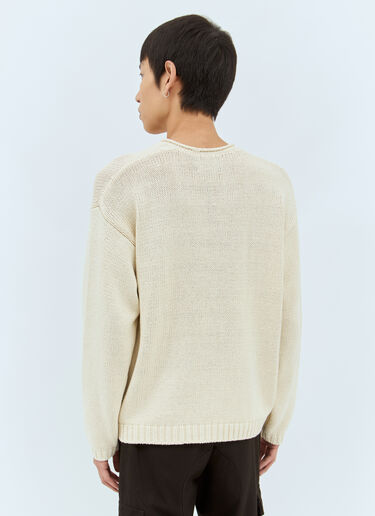Stüssy ロールVネックロゴセーター クリーム sts0158008