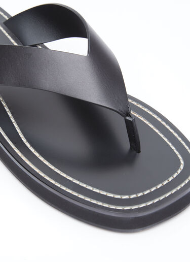 The Row Ginza Leather Sandals Black row0253057