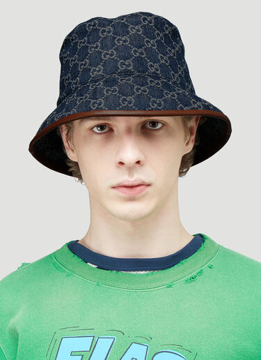 Gucci GG Denim Bucket Hat Blue guc0143078