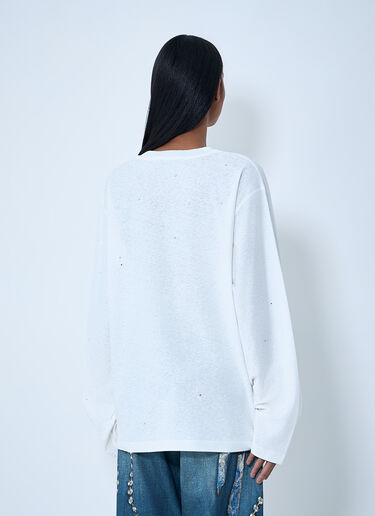 Acne Studios Logo Print Long Sleeve T-Shirt White acn0263007