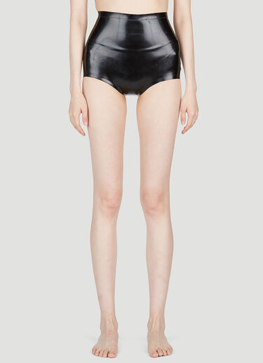 Maison Margiela High Waist Latex  Briefs Black mla0254005