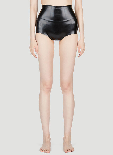 Maison Margiela High Waist Latex  Briefs Black mla0249006