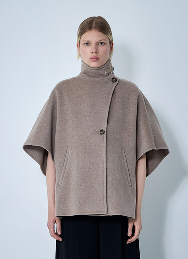 Max Mara Cashmere Logo Motif Poncho Beige max0261030
