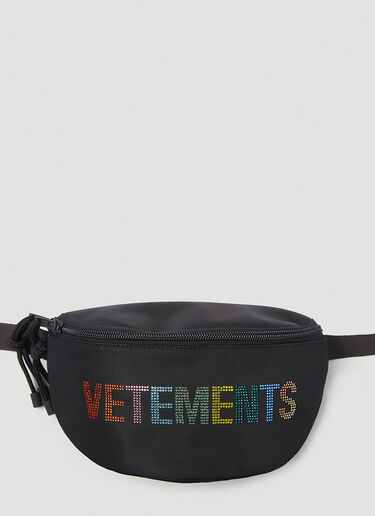 VETEMENTS Rainbow Crystal Belt Bag Black vet0247033