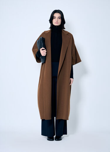 Max Mara Draped Cape Coat Brown max0259009