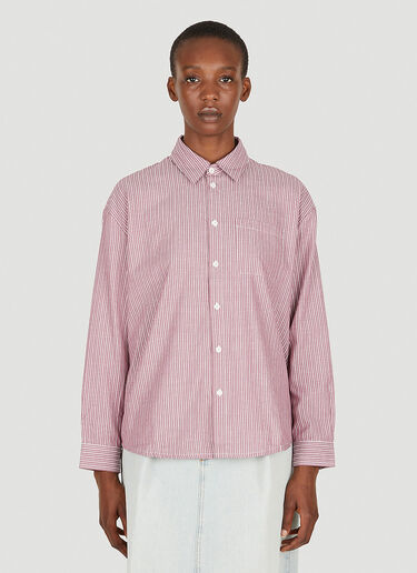 A.P.C. Striped Boyfriend Shirt Burgundy apc0250008