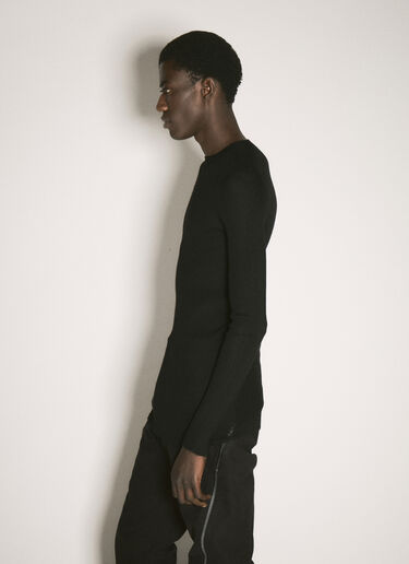 Rick Owens 울 골지 스웨터  블랙 ric0157008