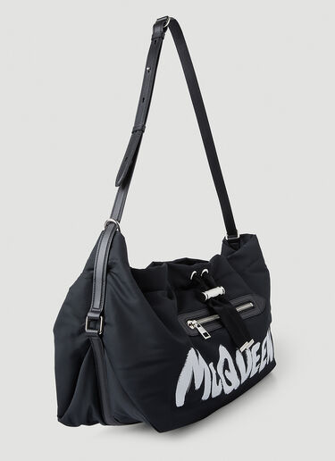 Alexander McQueen Bundle Drawstring Medium Shoulder Bag Black amq0247048