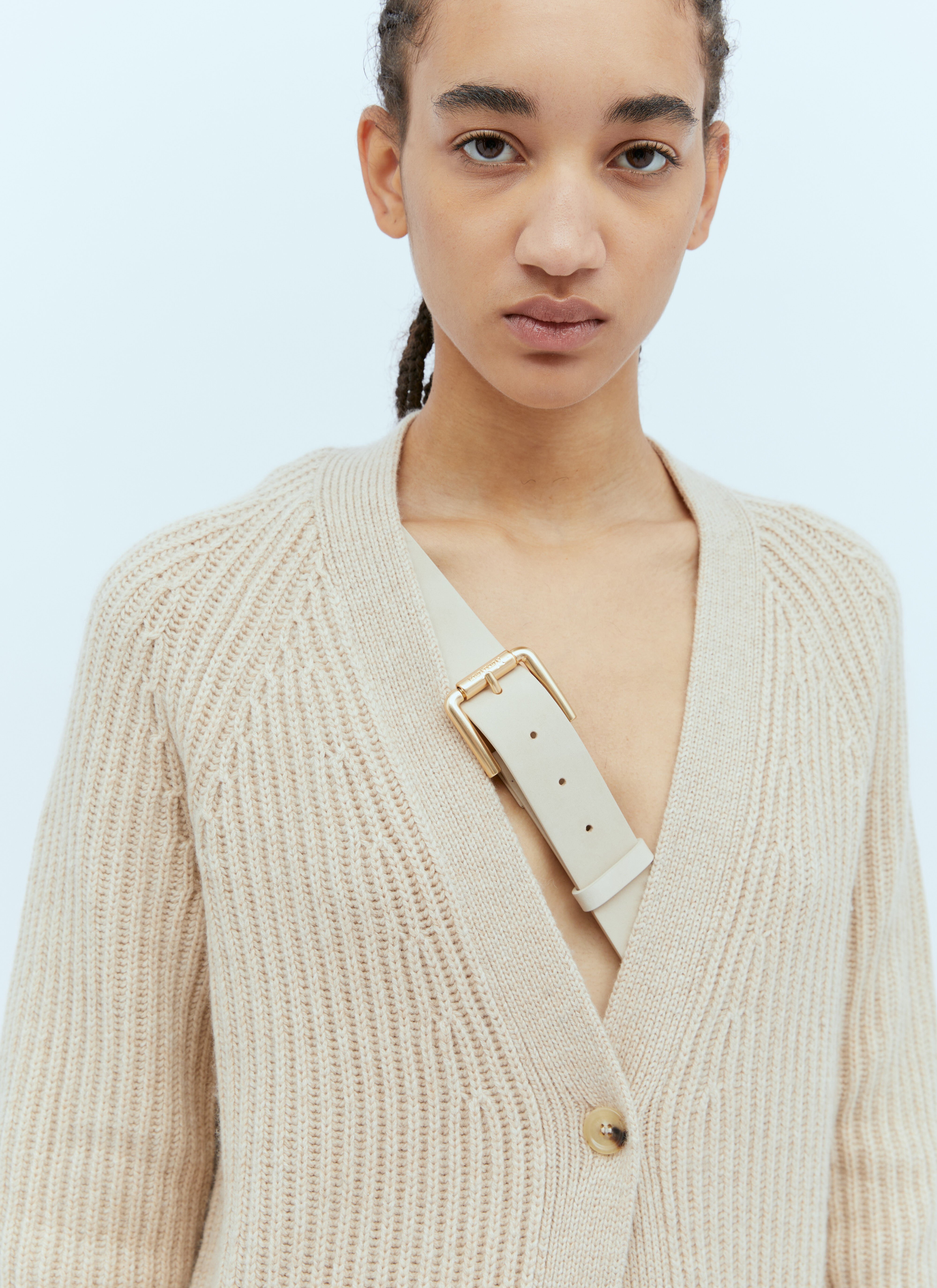 Beige belted cardigan new arrivals
