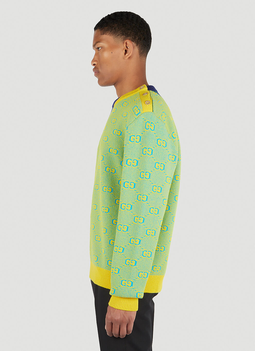 Neon monogram back cashmere sweater shop