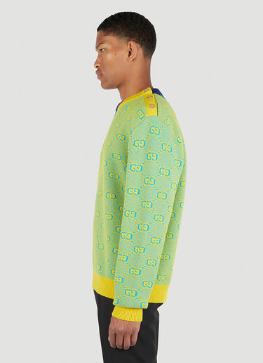 Gucci GG Jacquard Colour Block Sweater Yellow guc0152035