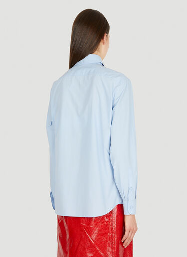 Gucci Dagger 広い襟のシャツ ブルー guc0251048