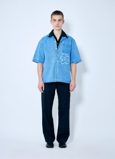 Marni Denim Shirt With Flower Motif Blue mni0159001