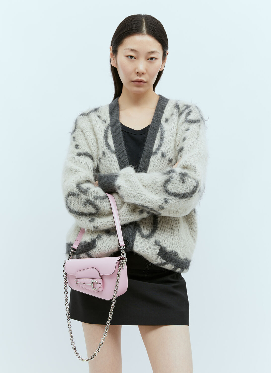 Gucci Mini Horsebit 1955 Leather Shoulder Bag In Pink