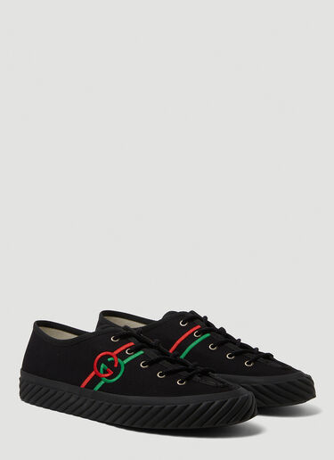 Gucci GG Embroidered Plimsoll Sneakers Black guc0150182