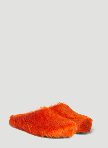 Marni Fussbett Sabot Hairy Mules Orange mni0147019