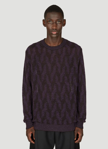 Dries Van Noten Jacquard Knit Sweater Purple dvn0156028